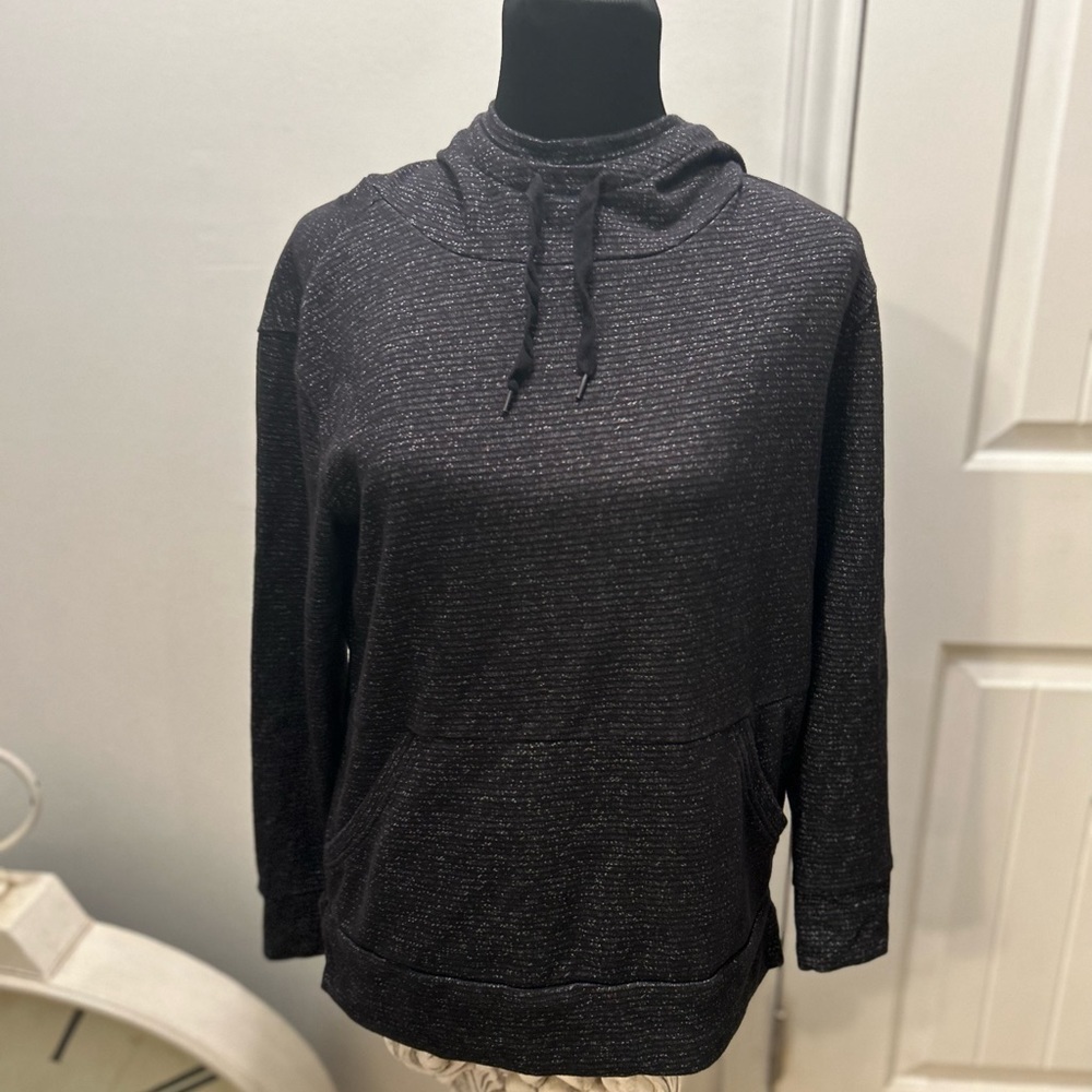 $15 sale Champion Hoodie Sweatshirt kangaroo pocket Small 0699 black grey #3